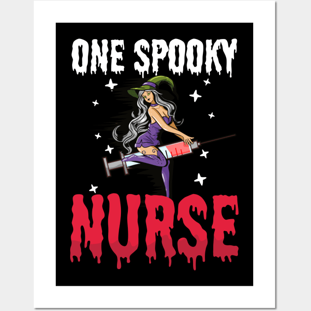 Halloween Nurse Shirt | One Spooky Nurse Wall Art by Gawkclothing